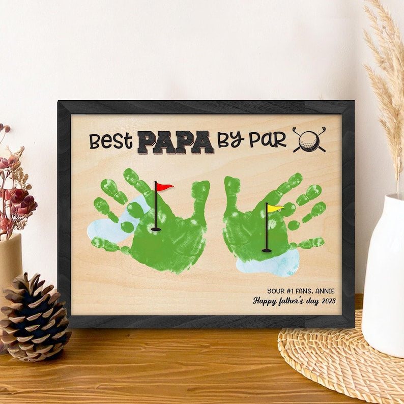 Custom Best Grandpa by Par Wood Sign, Gift For Father, Best Dad By Par Sign, Father's Day Gift, Golfer gift, Wood Golf Sign with Kids Name
