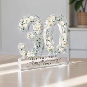 Personalised 30th Anniversary Gift, Pearl Anniversary Plaque, Anniversary Gifts, 30th Anniversary Gift for Husband Wife Parents