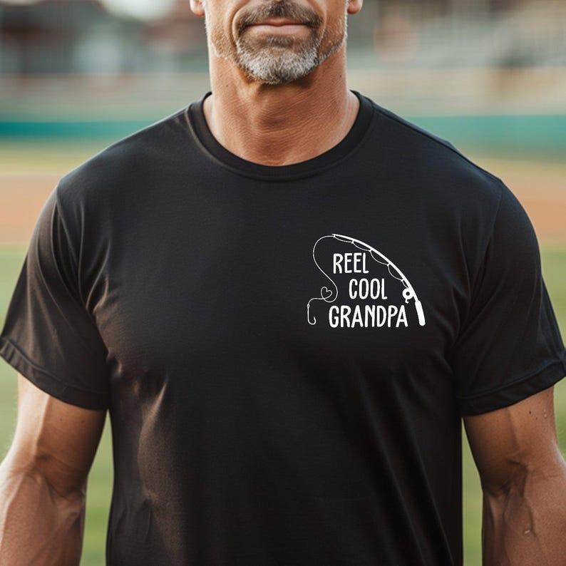 Reel Cool Papa Grandpa, Personalized Fishing T-Shirt, Fishing Lover Grandpa Shirt, Fishing Gift for Grandad, Father's Day Gift for Grandpa