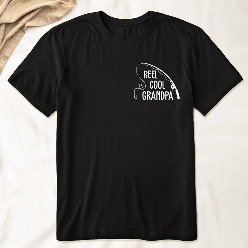Reel Cool Papa Grandpa, Personalized Fishing T-Shirt, Fishing Lover Grandpa Shirt, Fishing Gift for Grandad, Father's Day Gift for Grandpa
