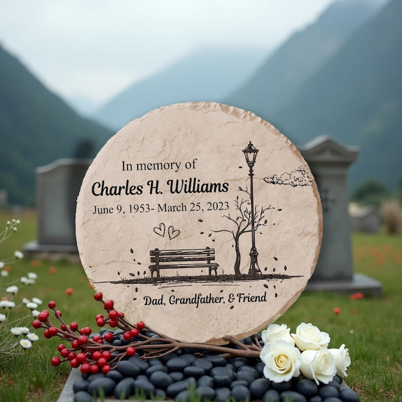 Memorial Personalized Garden Stone,In Loving Memory Gift,Loss Of Loved One,Slate Grave Marker Memorial Sympathy Gift,Remembrance Stone Gift