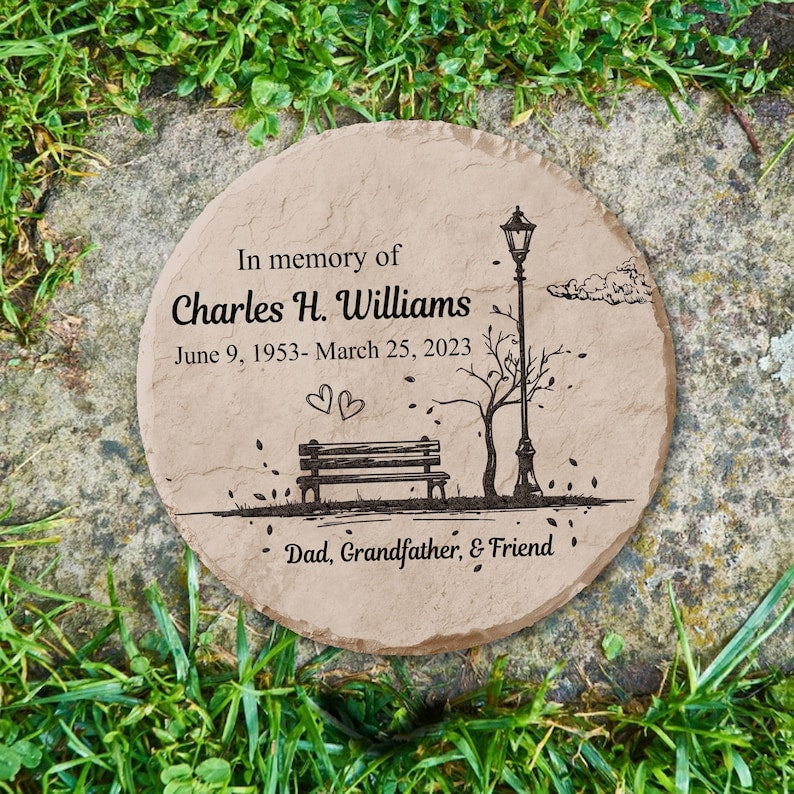 Memorial Personalized Garden Stone,In Loving Memory Gift,Loss Of Loved One,Slate Grave Marker Memorial Sympathy Gift,Remembrance Stone Gift