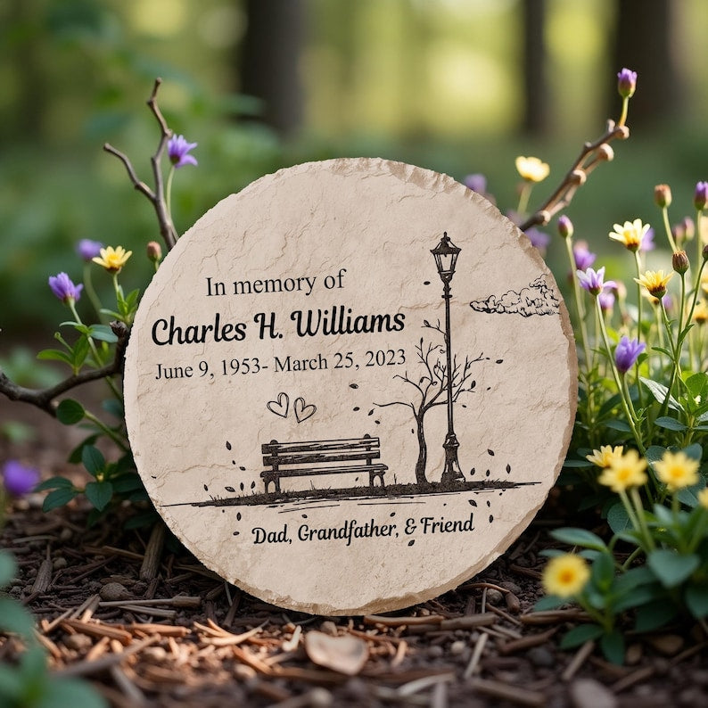 Memorial Personalized Garden Stone,In Loving Memory Gift,Loss Of Loved One,Slate Grave Marker Memorial Sympathy Gift,Remembrance Stone Gift