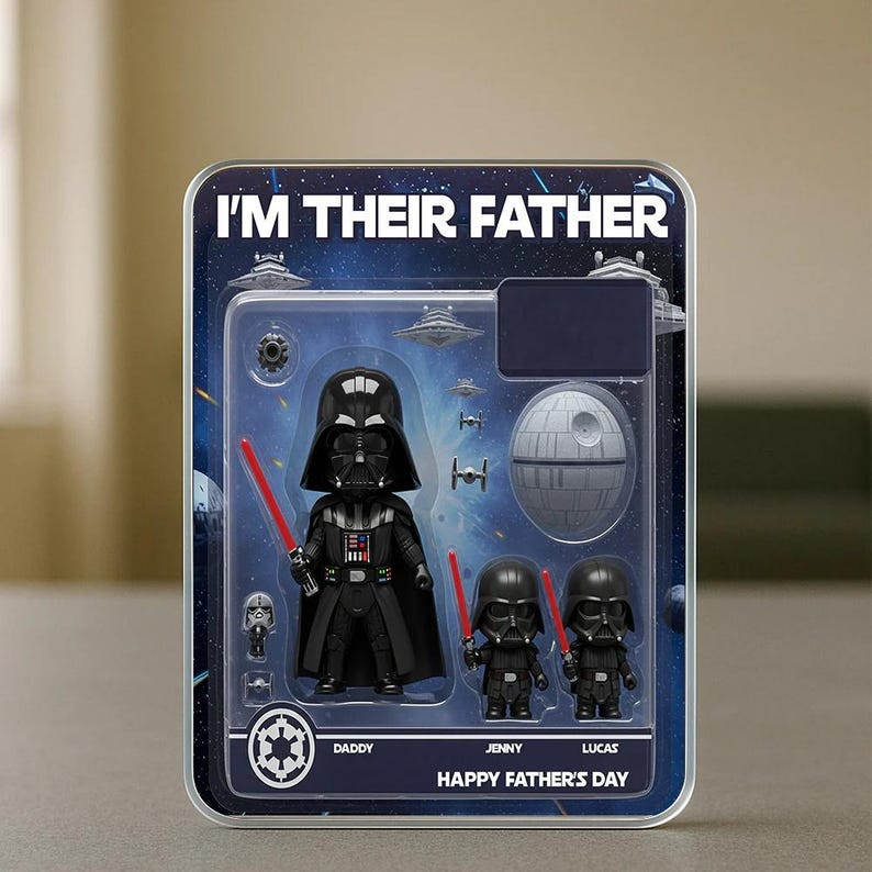 Personalized Father Day Acrylic Plaque, Star Wars Custom Figure Acrylic Block, Darth Vader Gift For Dad, Happy Father Day Gift