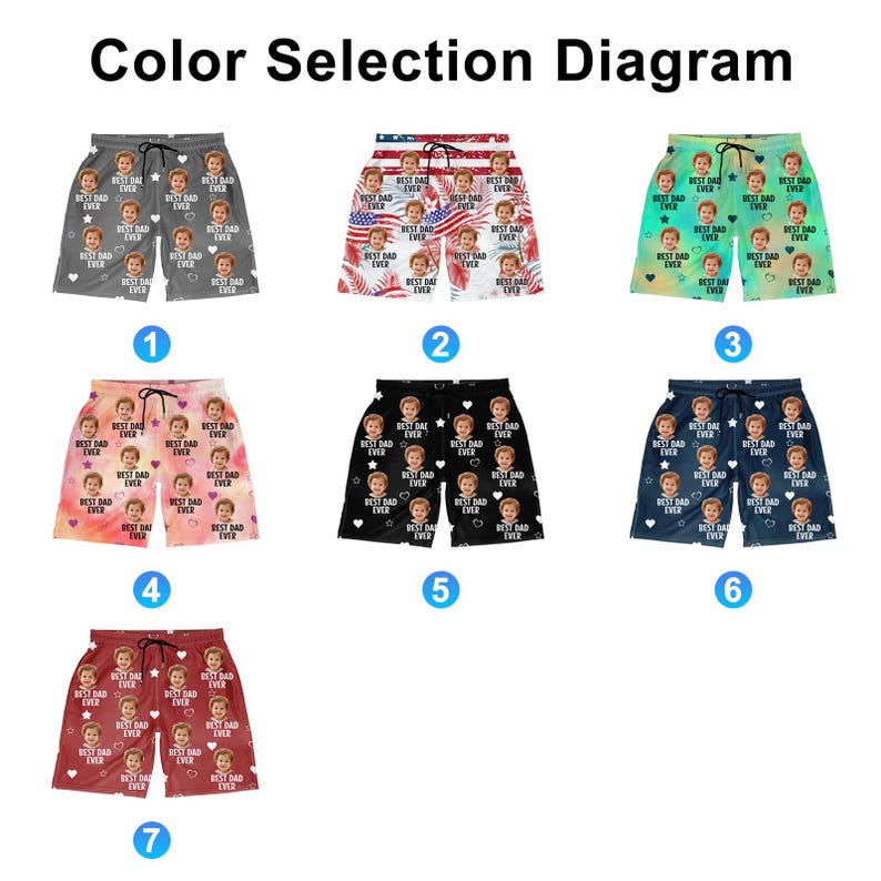 Custom Photo I Love My Dad Shorts - Funny Gift for Dog Dad, Cat Dad, Pet Lover, Personalized Unisex Beach Trunks, Father s Day Swimwear