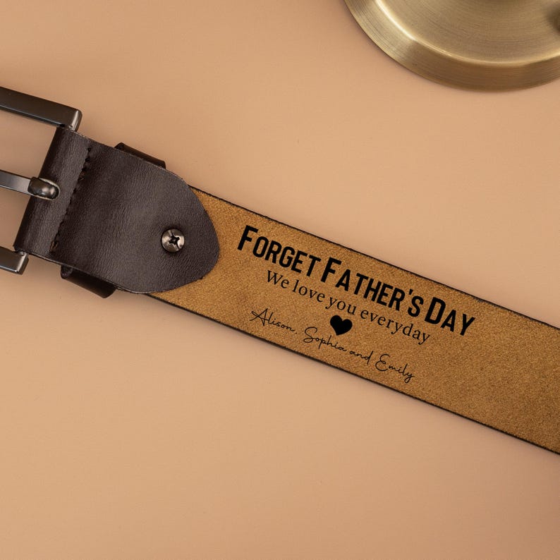 Custom Leather Belt for Dad, Personalized Dad Leather Belt, Father's Day Gifts, Funny Gift for Dad, Grandpa, Husband, Engraved Men's Belt
