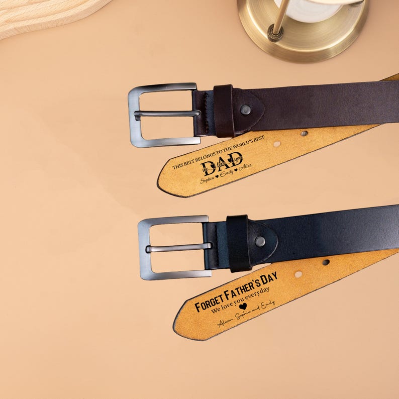 Custom Leather Belt for Dad, Personalized Dad Leather Belt, Father's Day Gifts, Funny Gift for Dad, Grandpa, Husband, Engraved Men's Belt