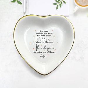 Personalized Thank You Ring Dish Inspirational Gift for Appreciation, Gratitude Jewelry Tray for Friends, Coworkers, Mentors, or Teachers