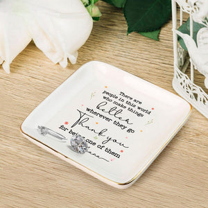 Personalized Thank You Ring Dish Inspirational Gift for Appreciation, Gratitude Jewelry Tray for Friends, Coworkers, Mentors, or Teachers