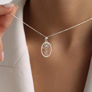 Personalized Birth Flower Necklace: Flower Bouque Necklace, Personalized Jewelry, Birth Month Flower Necklace, Mothers Day Gift