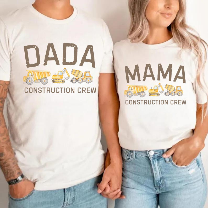 Personalized Construction Crew Matching Shirts, Birthday Construction Shirts, Three and Diggin' It, Excavator Birthday, Toddler Birthday Tee