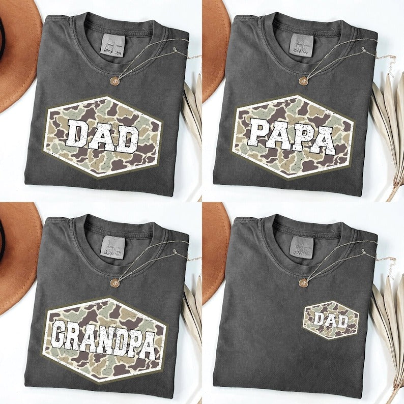 Vintage Camo Dad Bundle Shirt, Dad Camouflage T-shirt, Dad Camo Shirt, Dad Shirt, Retro Daddy Shirt, Father's Day Gift, Dad Shirt