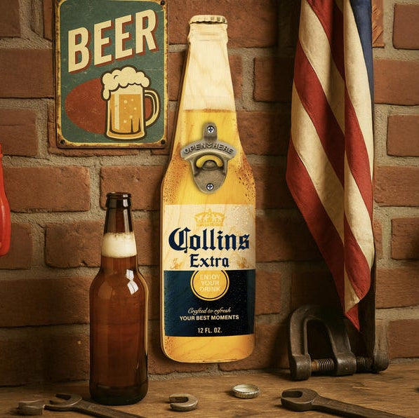 Custom Beer Bottle Opener Wall Sign, Man Cave Bar Decor, Father's Day Gift, Groomsman Gift, Home Bar Accessories, Gift for Dad, Beer Gift