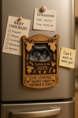 First Father s Day Gift from Bump Ultrasound Photo Magnet for New Dad, Expecting Dad, or Husband from Wife