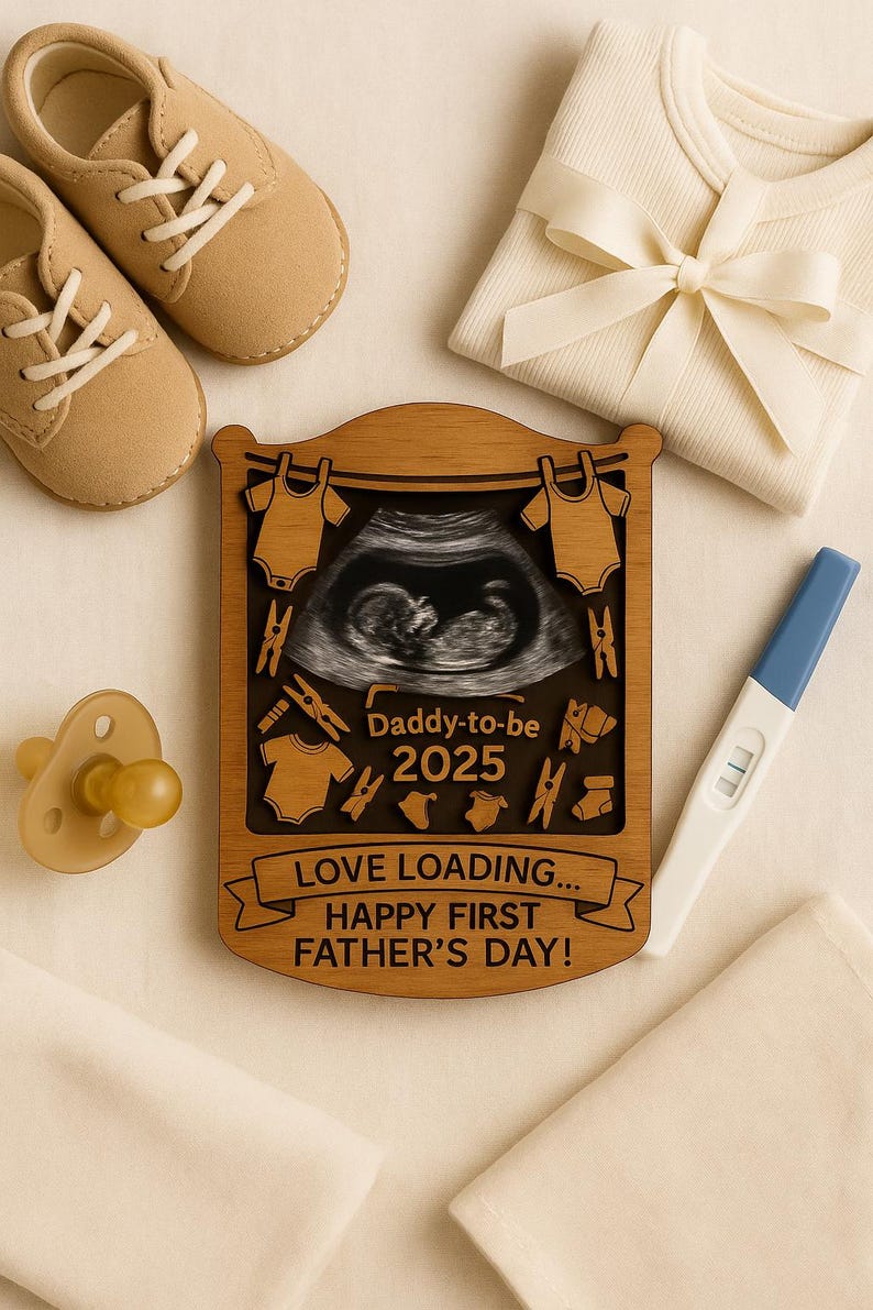 First Father s Day Gift from Bump Ultrasound Photo Magnet for New Dad, Expecting Dad, or Husband from Wife