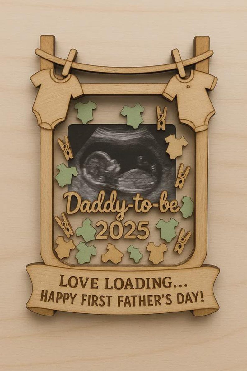 First Father s Day Gift from Bump Ultrasound Photo Magnet for New Dad, Expecting Dad, or Husband from Wife