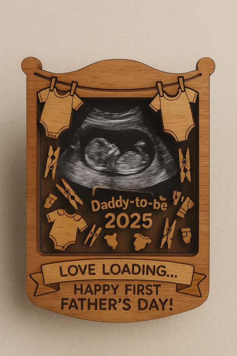 First Father s Day Gift from Bump Ultrasound Photo Magnet for New Dad, Expecting Dad, or Husband from Wife
