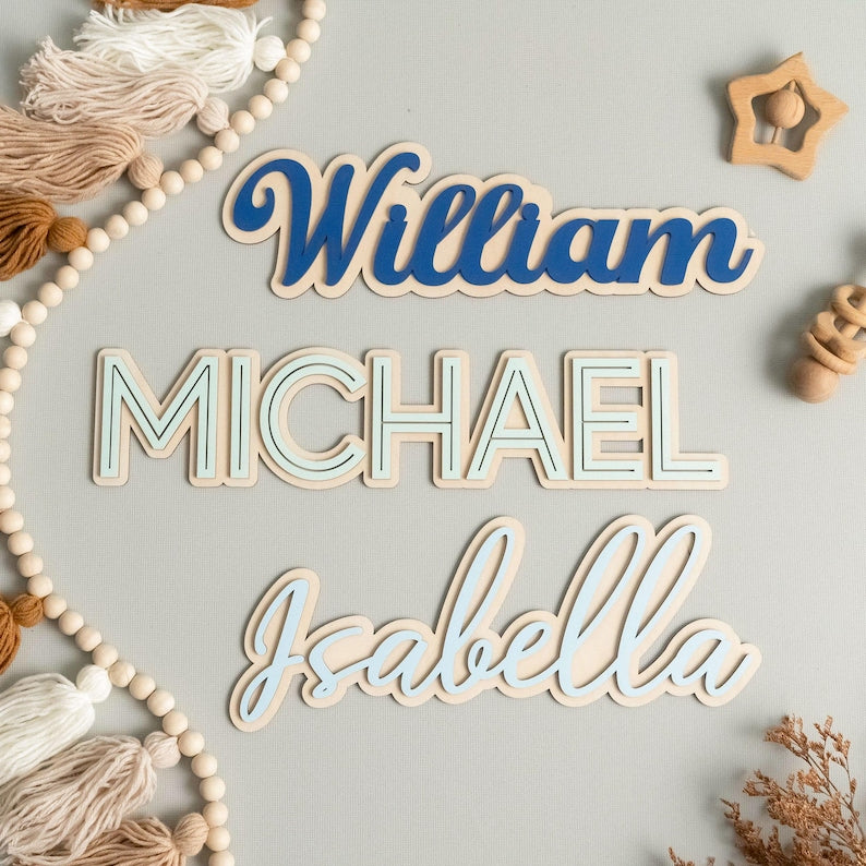 Custom Kids Door Name Sign, Personalized Wooden Wall Decor, Christmas Gift for Kids, Playroom Name Sign