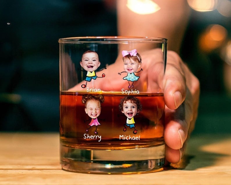 To Dad From The Reasons You Drink, Funny Whiskey Glass for Dad, Fathers Day Gifts, Dad Birthday Gift, Dad Gift From Daughter Son, Wine Glass