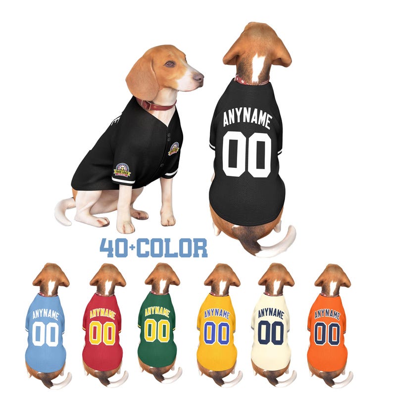 Custom Dog Jersey, Personalized Stitched or Printed Name Number Logo - Team Dog Shirt, Pet Jersey Softball Style Outfit for Small Dogs Cats
