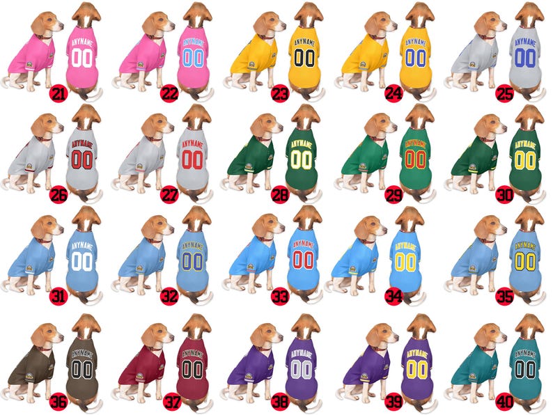 Custom Dog Jersey, Personalized Stitched or Printed Name Number Logo - Team Dog Shirt, Pet Jersey Softball Style Outfit for Small Dogs Cats