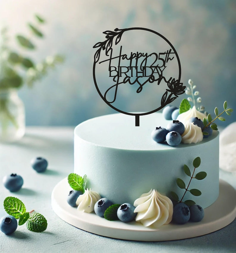 Custom Birthday Cake Topper: Personalized Acrylic Party Decor
