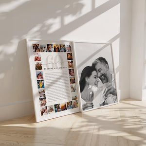 60 Reasons We Love You Custom Photo Collage | Why I Love You Picture Collage | Gift for Friend's 60th Birthday | 60 Year Anniversary Gift