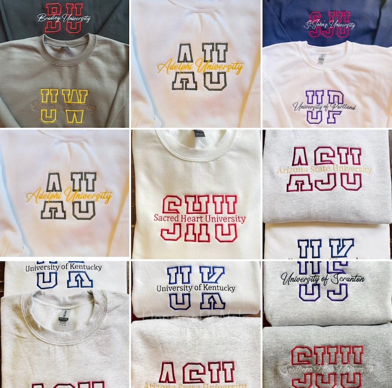 Embroidered Custom College Sweatshirt,School Spirit Personalized Shirt, College Apparel, Graduation Gift, Back To School, University Hoodie il_794xN.6912711626_damr.jpg