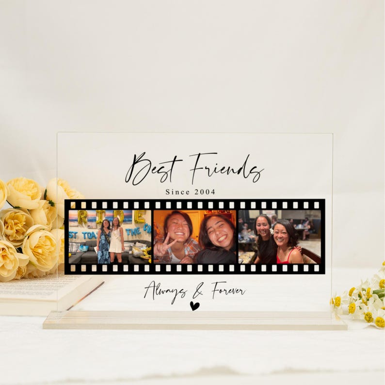 Best Friend Photo Collage, Friends Gift Valentines Day, Custom Photo Gift for Best Friend, Soulmates, Best Friend Birthday Gift, Moving Gift