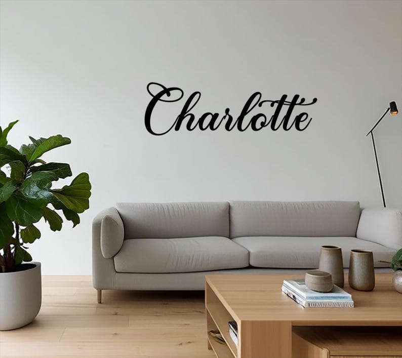 Custom Script Metal Words,Personalized Name Plaque,Laser Cut Metal Names,Custom Metal Sign,Kitchen or Nursery Room Wall Art,Metal House Sign