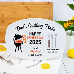 Personalized Grilling Plate for Daddy, Fathers Day Gift from Kids, Daddy's Grilling Plate, Memorial Keepsake, Gifts for Daddy/Grandpa