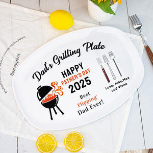 Personalized Grilling Plate for Daddy, Fathers Day Gift from Kids, Daddy's Grilling Plate, Memorial Keepsake, Gifts for Daddy/Grandpa