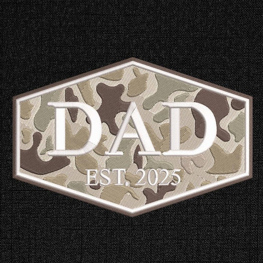 Dad Est 2025 Embroidery Patch, First Father s Day Embroidery Patch, Custom Camo Dad Embroidery Patch, Hat Embroidery