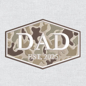 Dad Est 2025 Embroidery Patch, First Father s Day Embroidery Patch, Custom Camo Dad Embroidery Patch, Hat Embroidery