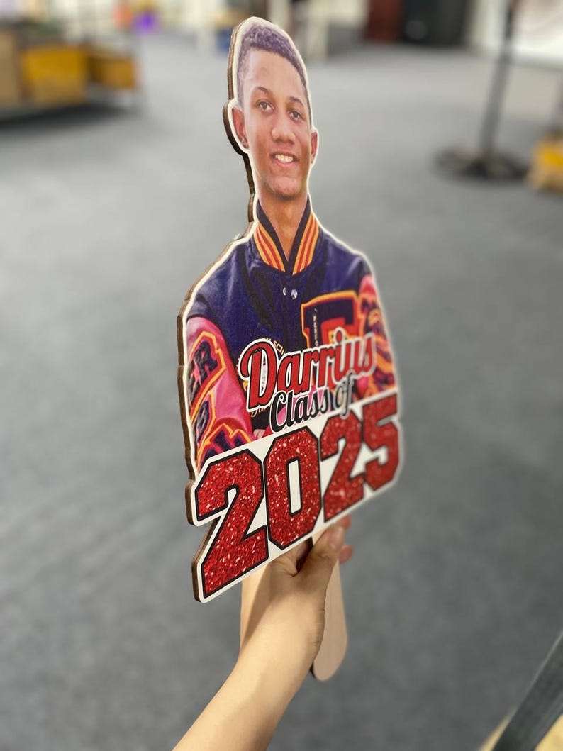 Custom Graduation Fans, Face Fans With Wooden Handle, Graduation Head, Grad Face Fans, Class of 2025 Head Fans, Graduation Faces on a Stick