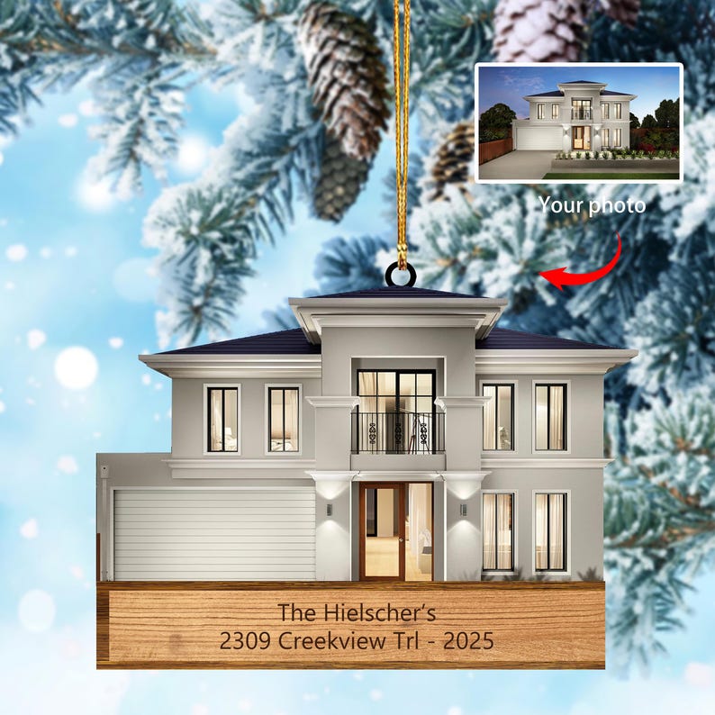 First Christmas in Our New Home Photo Ornament 2025,Custom Address Ornament,New Home Keepsake,Personalized Couple or Family Christmas Gift