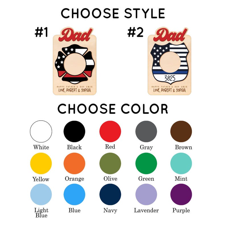 Custom Photo Car Visor Clip, Police Badge Visor Clip, Father's Day Gift, Firefighter Visor Clip, Police Officer Gift, Firefighter Gift