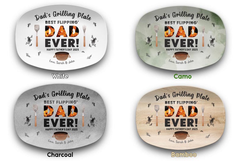 Personalized Dad Grilling Plate, Custom BBQ Platter, Fathers Day Gift, Grill Plate Gift From Kids, Papa Gift, Daddy 2025, Grandpa Plate