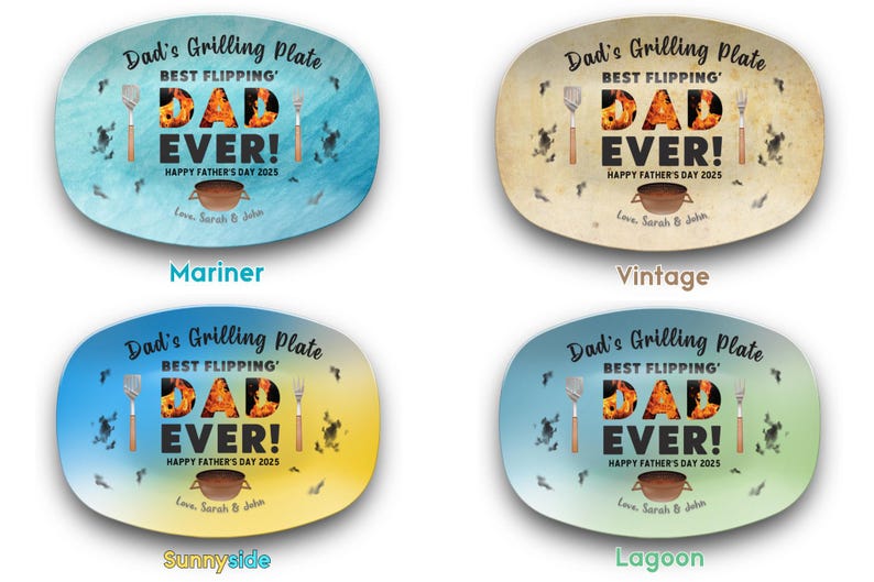 Personalized Dad Grilling Plate, Custom BBQ Platter, Fathers Day Gift, Grill Plate Gift From Kids, Papa Gift, Daddy 2025, Grandpa Plate