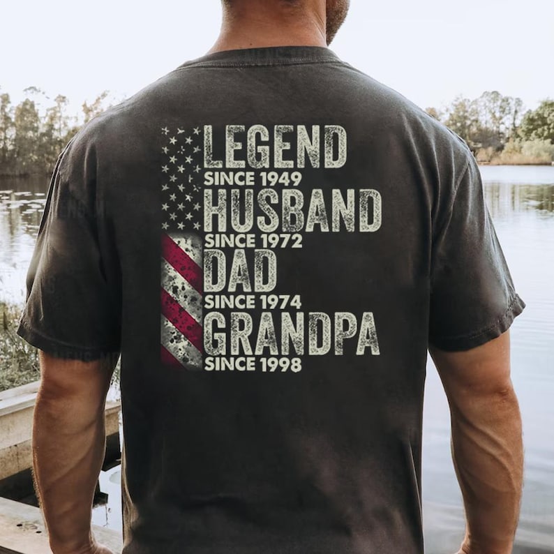 Custom Legend Husband Dad Papa Nation Flag Personalized Shirt, Father's Day Gift for Dad, Grandpa EST Shirt