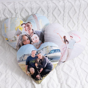 Personalized Photo Heart Pillow: Custom Plush Keepsake