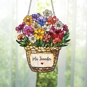 Teacher Wildflower Acrylic Suncatcher, Back To School Teacher Appreciation Gift, Teacher Gift Classroom Window Decor, Teacher Window Hanging