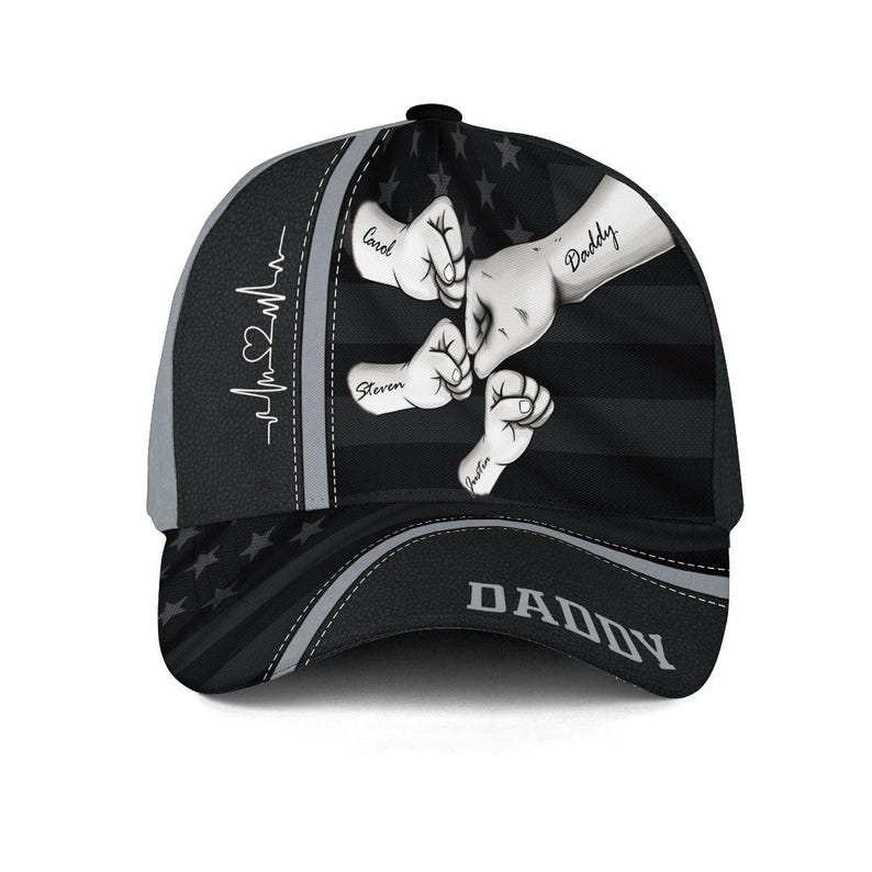 Personalized Daddy Hat, 4th of July Hat, Fist Bump Dad Hat, Customized Papa Cap, Custom Fathers Day Hat, Best Dad Ever Gift, Custom Name Hat