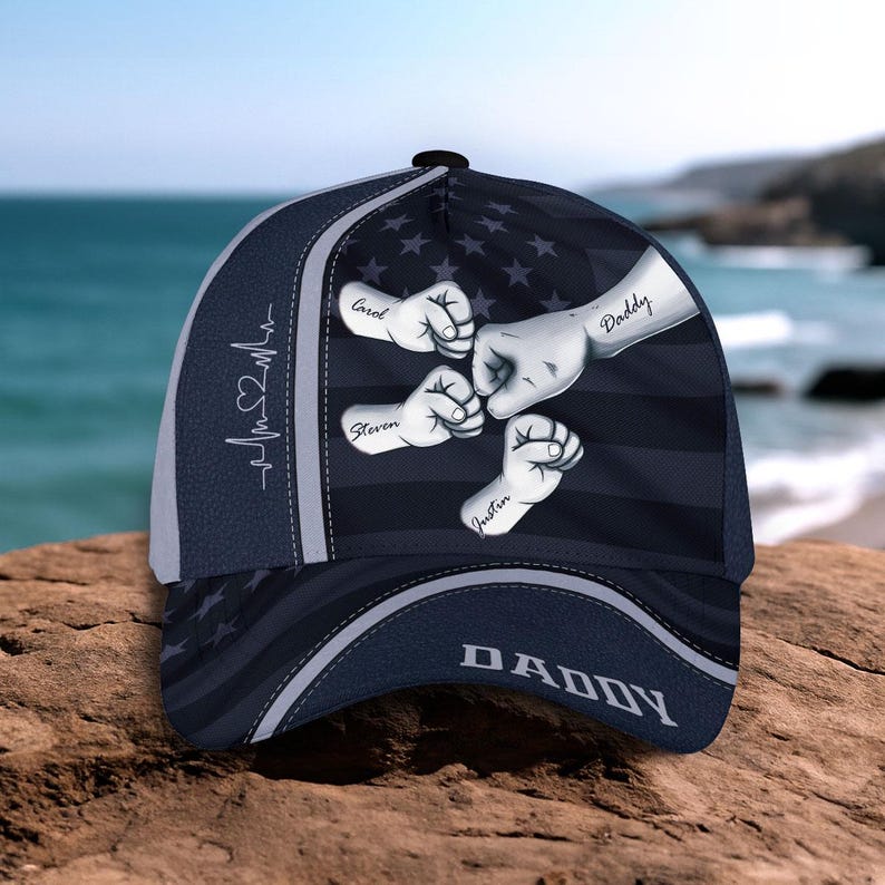 Personalized Daddy Hat, 4th of July Hat, Fist Bump Dad Hat, Customized Papa Cap, Custom Fathers Day Hat, Best Dad Ever Gift, Custom Name Hat