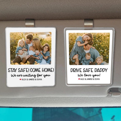 Personalized Dad Car Visor Clip, Fathers Day Gifts, Drive Safe Daddy Gift Idea, Gift for Grandpa, Father s Day Dad Picture Frame