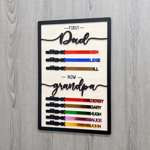 Personalized Father's Day Gifts, Custom Wooden Family Sign, First Dad Now Grandpa, Gift For Dad, Grandpa Gift, Gift For Him, Best Dad Ever