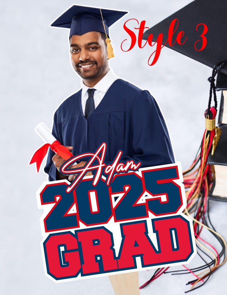 Class of 2025 Graduation Fans| Personalized Grad Keepsake | Ceremony Hand Fans | Graduation Party Favor | Photo Prop