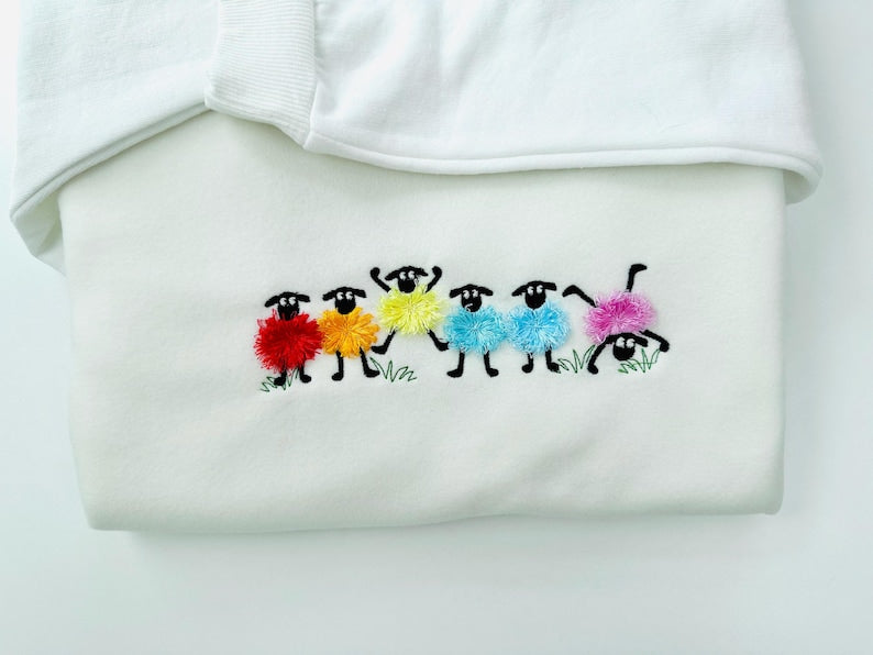 Funny Fuzzy Sheep Fringed Lamb Sweatshirt - Sheep Shirt, Funny Gift for Sheep Lover, Sheep Mom, Vegan Shirt, Farm Animal Shirt, Country Girl il_794xN.6914668271_gl4z.jpg