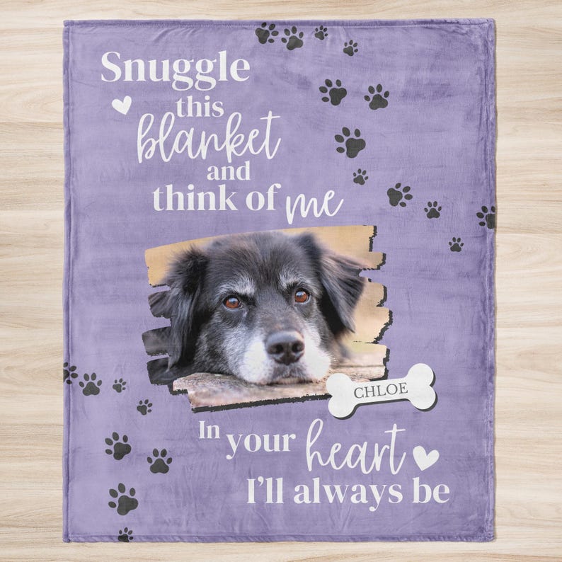 Personalized Dog Memorial Blanket Custom Pet Memorial Gift Pet Loss Gift Dog Remembrance Gift Photo Blanket Sympathy Gift Loving Memory Gift