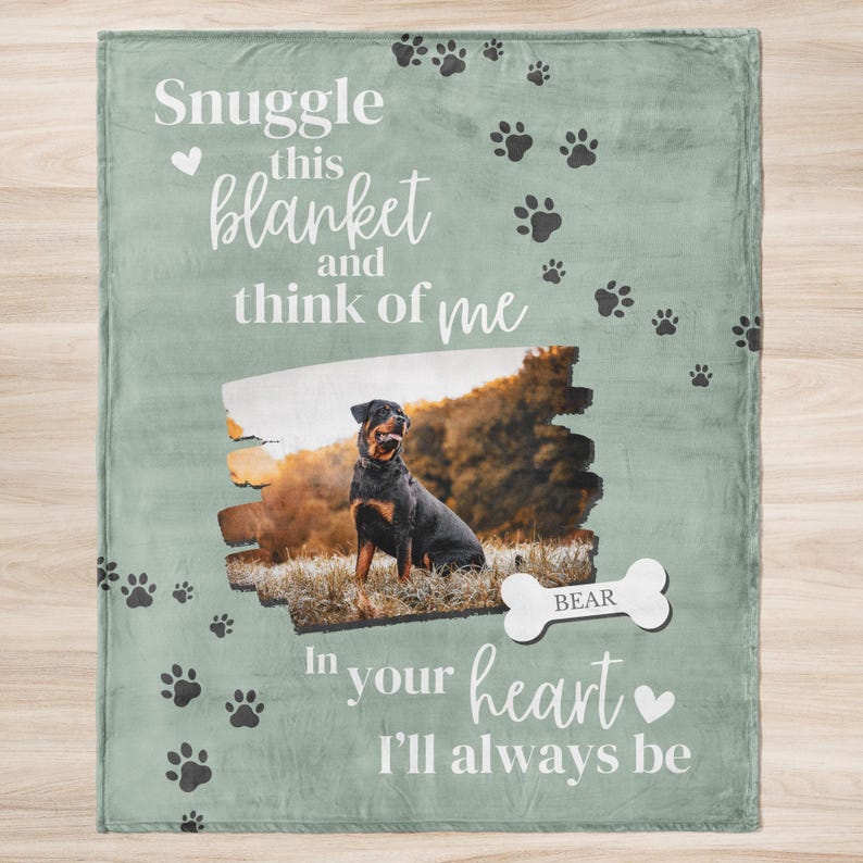 Personalized Dog Memorial Blanket Custom Pet Memorial Gift Pet Loss Gift Dog Remembrance Gift Photo Blanket Sympathy Gift Loving Memory Gift